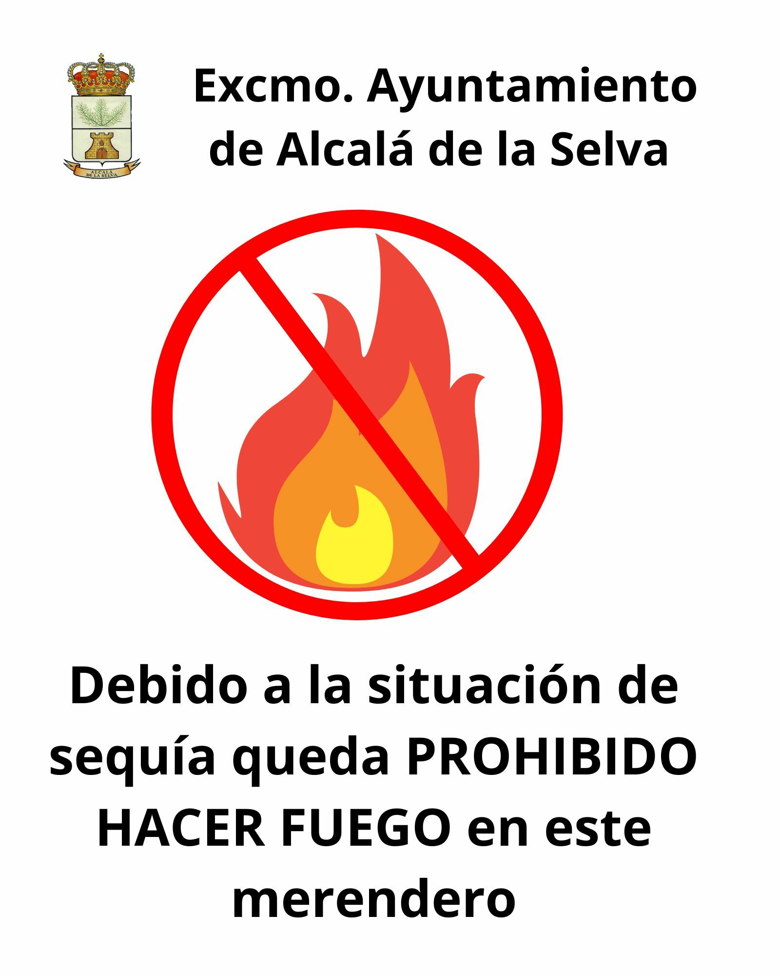 Prohibido hacer fuego merendero